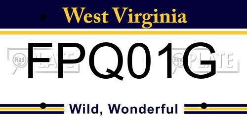 FPQ01G West Virginia License Plate