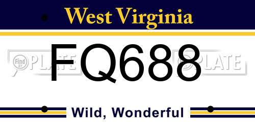 FQ688 West Virginia License Plate