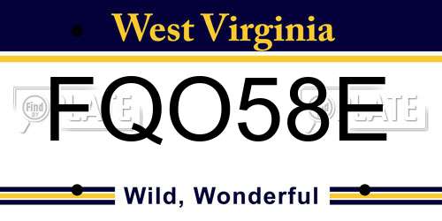 FQO58E West Virginia License Plate