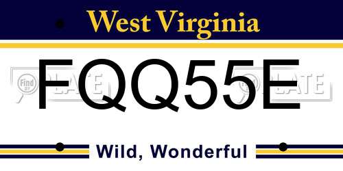 FQQ55E West Virginia License Plate