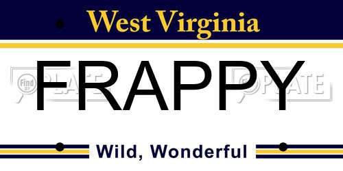 FRAPPY West Virginia License Plate