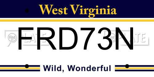 FRD73N West Virginia License Plate