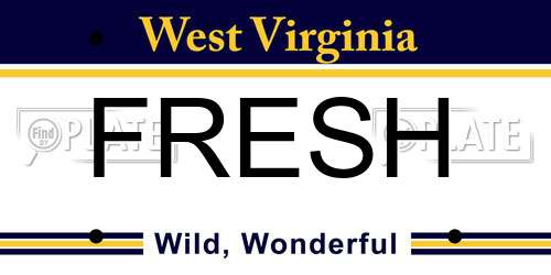 FRESH West Virginia License Plate