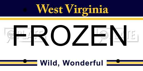 FROZEN West Virginia License Plate