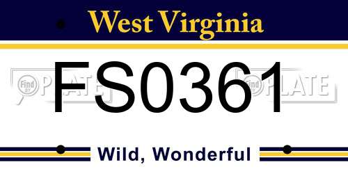 FS0361 West Virginia License Plate