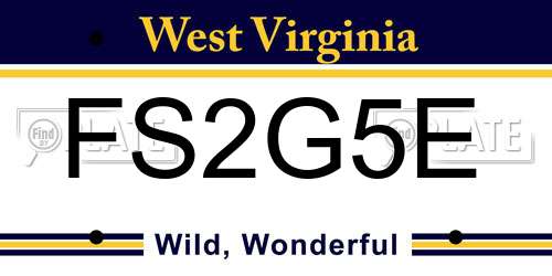 FS2G5E West Virginia License Plate