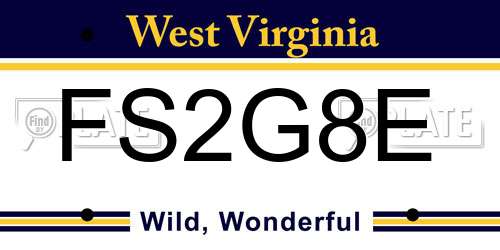 FS2G8E West Virginia License Plate