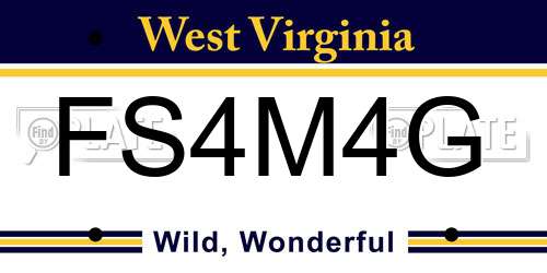 FS4M4G West Virginia License Plate