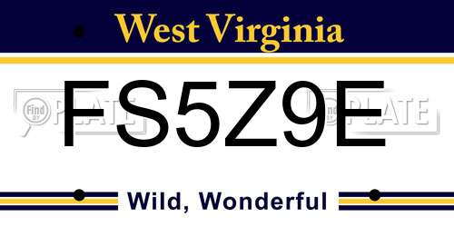 FS5Z9E West Virginia License Plate