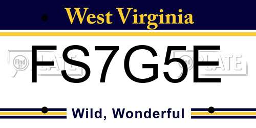 FS7G5E West Virginia License Plate