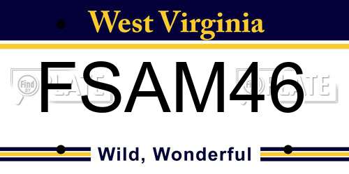 FSAM46 West Virginia License Plate