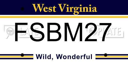 FSBM27 West Virginia License Plate