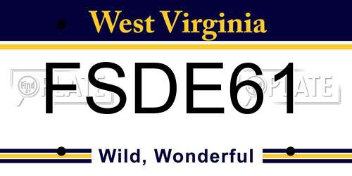 FSDE61 West Virginia License Plate