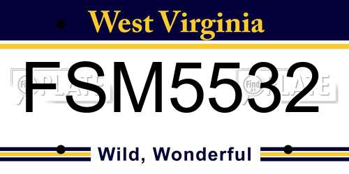 FSM5532 West Virginia License Plate