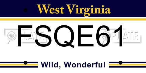 FSQE61 West Virginia License Plate