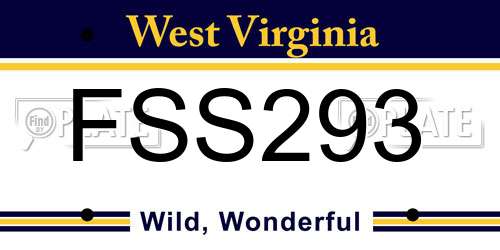 FSS293 West Virginia License Plate
