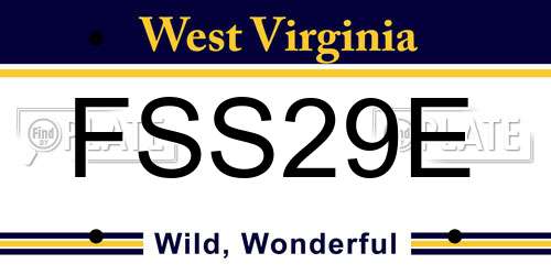 FSS29E West Virginia License Plate