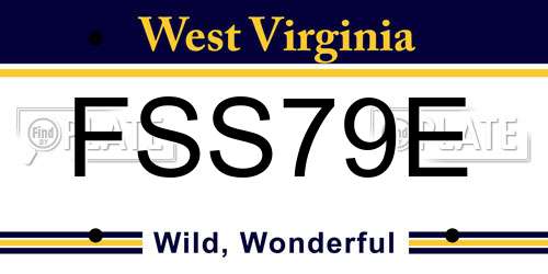 FSS79E West Virginia License Plate