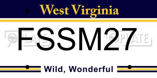FSSM27 West Virginia License Plate
