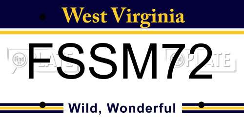 FSSM72 West Virginia License Plate