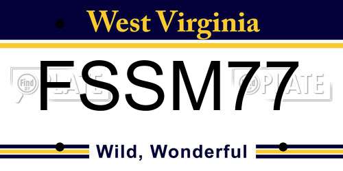 FSSM77 West Virginia License Plate