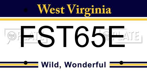 FST65E West Virginia License Plate