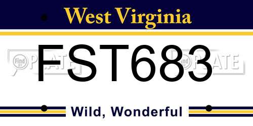 FST683 West Virginia License Plate