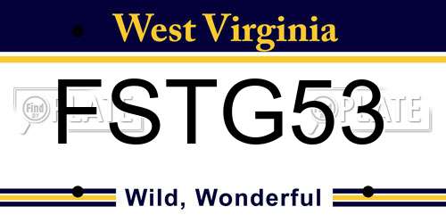 FSTG53 West Virginia License Plate