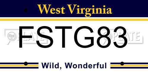 FSTG83 West Virginia License Plate