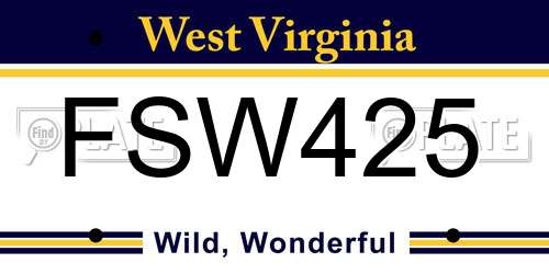 FSW425 West Virginia License Plate