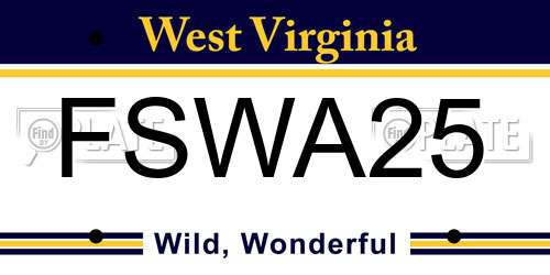 FSWA25 West Virginia License Plate