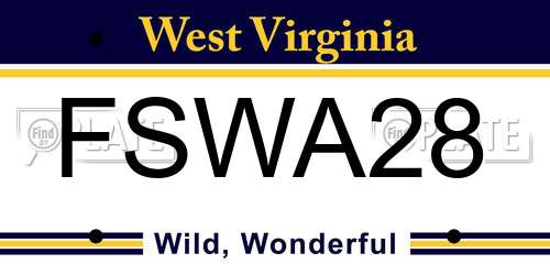FSWA28 West Virginia License Plate
