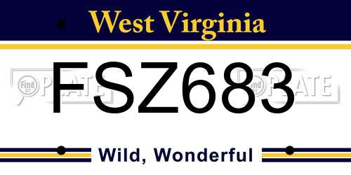 FSZ683 West Virginia License Plate