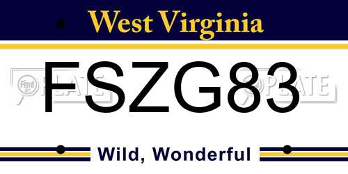 FSZG83 West Virginia License Plate