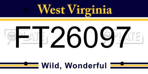 FT26097 West Virginia License Plate