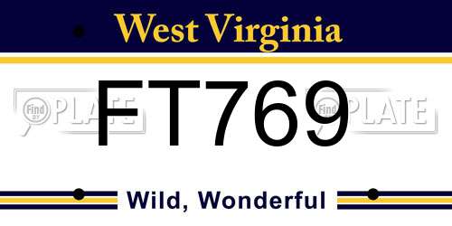 FT769 West Virginia License Plate