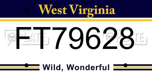 FT79628 West Virginia License Plate