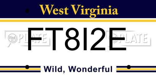 FT8I2E West Virginia License Plate
