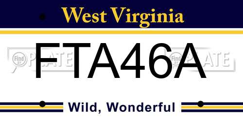 FTA46A West Virginia License Plate
