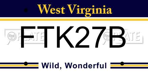 FTK27B West Virginia License Plate