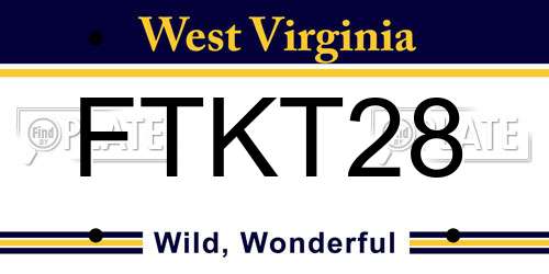 FTKT28 West Virginia License Plate
