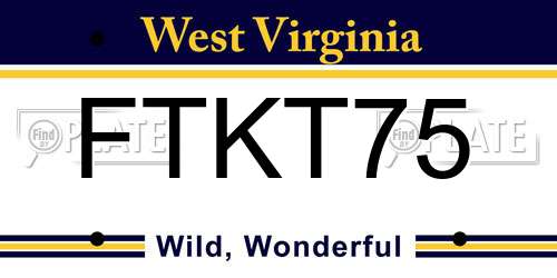 FTKT75 West Virginia License Plate