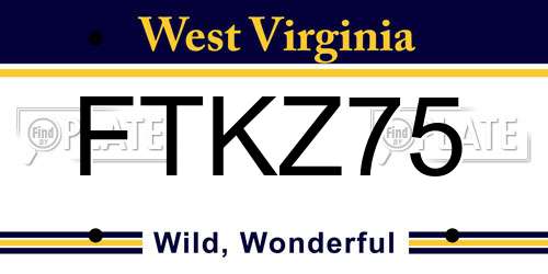 FTKZ75 West Virginia License Plate