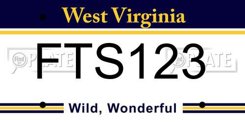 FTS123 West Virginia License Plate