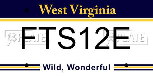 FTS12E West Virginia License Plate