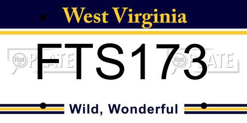 FTS173 West Virginia License Plate