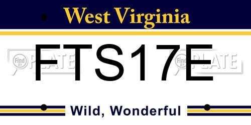 FTS17E West Virginia License Plate