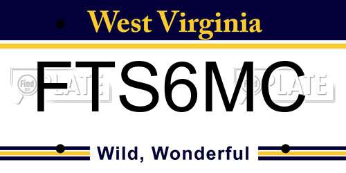 FTS6MC West Virginia License Plate