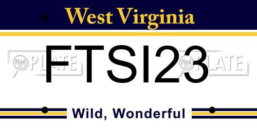 FTSI23 West Virginia License Plate