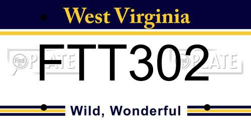 FTT302 West Virginia License Plate